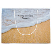 Sandy Beach met Foamy Surf Verjaardag Groot Cadeauzakje (Voorkant)