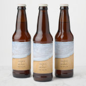 Sandy Beach met Foamy Surf Wedding Bier Etiket (Flessen)