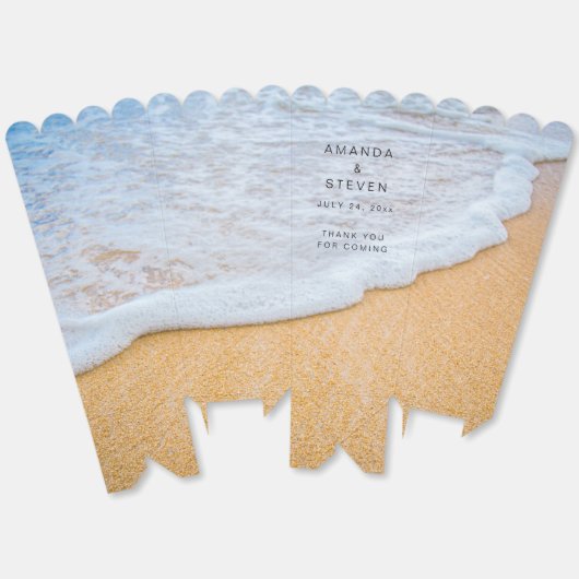 Sandy Beach met Foamy Surf Wedding Dank u Bedankdoosjes (Ongevouwen)