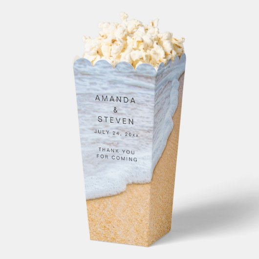 Sandy Beach met Foamy Surf Wedding Dank u Bedankdoosjes (Popped)