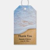 Sandy Beach met Foamy Surf Wedding Dank u Cadeaulabel (Voorkant)