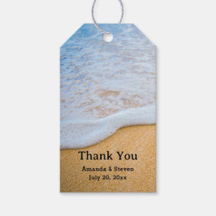 Sandy Beach met Foamy Surf Wedding Dank u Cadeaulabel