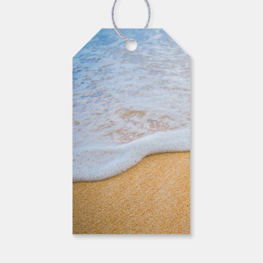 Sandy Beach met Foamy Surf Wedding Dank u Cadeaulabel (Achterkant)