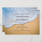Sandy Beach met Foamy Surf Wedding Kaart (Voorkant / Achterkant)