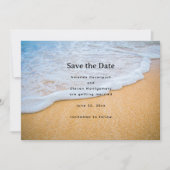 Sandy Beach met Foamy Surf Wedding Save The Date (Voorkant)