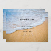 Sandy Beach met Foamy Surf Wedding Save The Date (Voorkant / Achterkant)