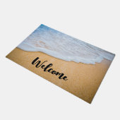 Sandy Beach met Foamy Surf Welkom Deurmat (Schuin)