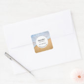 Sandy Beach met Foamy Surven Business Vierkante Sticker (Envelop)