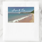 Sandy Beach met golven Rechthoekige Sticker (Tas)