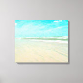 Sandy Beach met Turquoise Sky Canvas Afdruk (Voorkant)