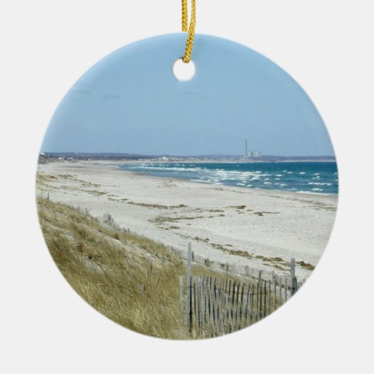 Sandy Beach met Waves Keramisch Ornament (Voorkant)