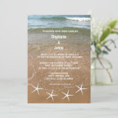 Sandy Beach Ocean Starfish Destination Wedding Kaart (Staand voorkant)