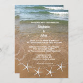 Sandy Beach Ocean Starfish Destination Wedding Kaart (Voorkant / Achterkant)