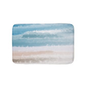 Sandy Beach Ocean Waves Abstracte Waterverf Badmat (Voorkant)