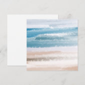 Sandy Beach Ocean Waves Abstracte Waterverf Feestdagenkaart (Voorkant / Achterkant)