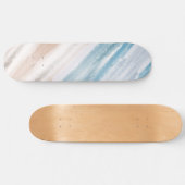 Sandy Beach Ocean Waves Abstracte Waterverf Persoonlijk Skateboard (Horizontaal)