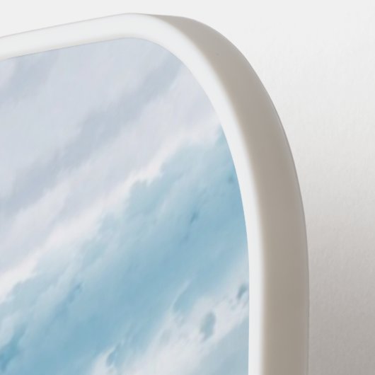 Sandy Beach Ocean Waves Abstracte Waterverf Pickleball Paddle (Links Detail)