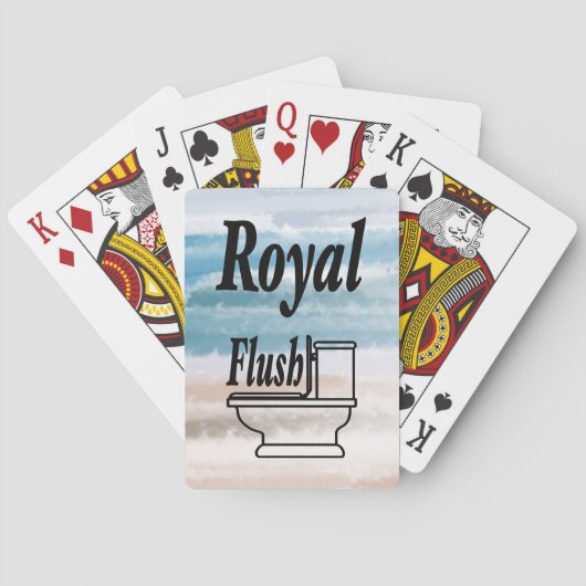 Sandy Beach Ocean Waves Abstracte Waterverf Pokerkaarten (Achterkant)