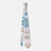 Sandy Beach Ocean Waves Abstracte Waterverf Stropdas (Achterkant)