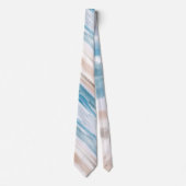 Sandy Beach Ocean Waves Abstracte Waterverf Stropdas (Voorkant)