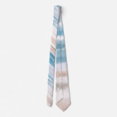 Sandy Beach Ocean Waves Abstracte Waterverf Stropdas (Achterkant)