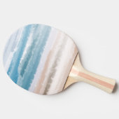 Sandy Beach Ocean Waves Abstracte Waterverf Tafeltennisbatje (Zijkant)