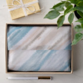 Sandy Beach Ocean Waves Abstracte Waterverf Tissuepapier (Geschenk)