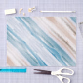 Sandy Beach Ocean Waves Abstracte Waterverf Tissuepapier (Craft)