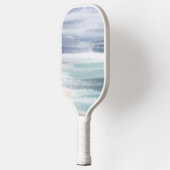 Sandy Beach Ocean Waves Cloudy Sky Abstract Pickleball Paddle (Links)