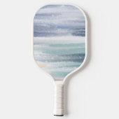 Sandy Beach Ocean Waves Cloudy Sky Abstract Pickleball Paddle (Achterkant)
