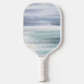 Sandy Beach Ocean Waves Cloudy Sky Abstract Pickleball Paddle (Voorkant)