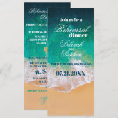 Sandy Beach Ocean Waves Rehearsal Dinner Kaart (Voorkant / Achterkant)
