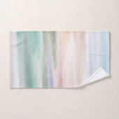 Sandy Beach Ocean Waves Sunset Abstracte Waterverf Bad Handdoek (Handdoek)