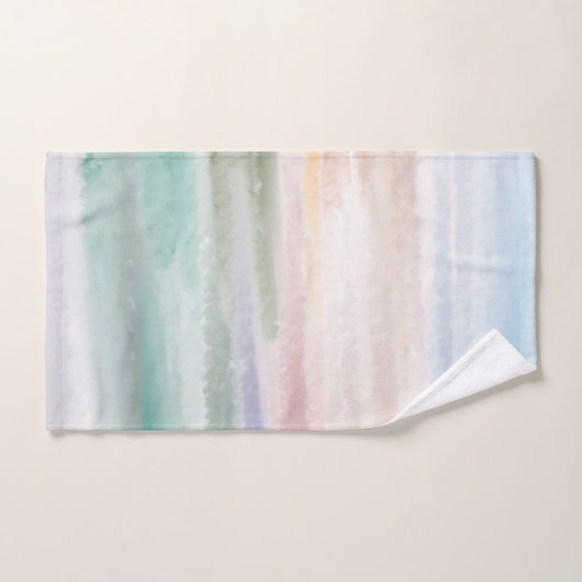 Sandy Beach Ocean Waves Sunset Abstracte Waterverf Bad Handdoek (Handdoek)