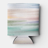 Sandy Beach Ocean Waves Sunset Abstracte Waterverf Blikjeskoeler (Voorkant)