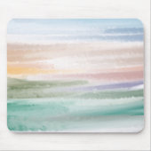 Sandy Beach Ocean Waves Sunset Abstracte Waterverf Muismat (Voorkant)