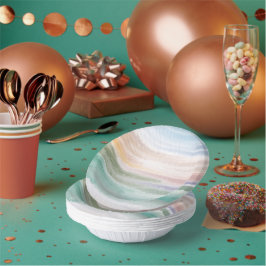 Sandy Beach Ocean Waves Sunset Abstracte Waterverf Papieren Kommen