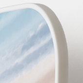 Sandy Beach Ocean Waves Sunset Abstracte Waterverf Pickleball Paddle (Links Detail)