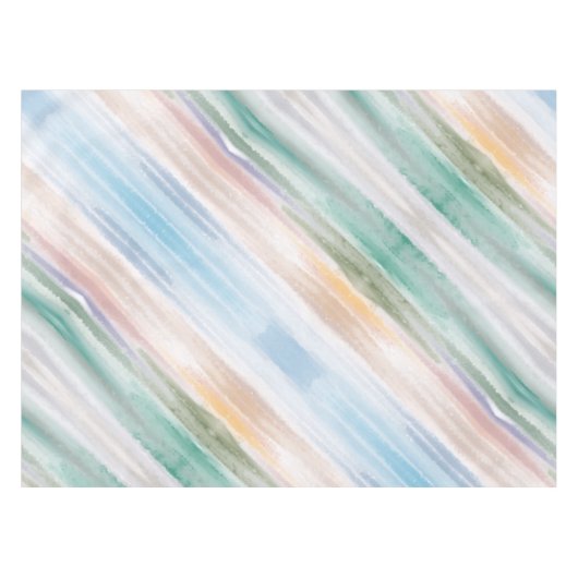 Sandy Beach Ocean Waves Sunset Abstracte Waterverf Tafelkleed (Voorkant (Horizontaal))