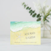 Sandy Beach Ocean Waves We verhuisden naar Florida Aankondigingskaart (Staand voorkant)