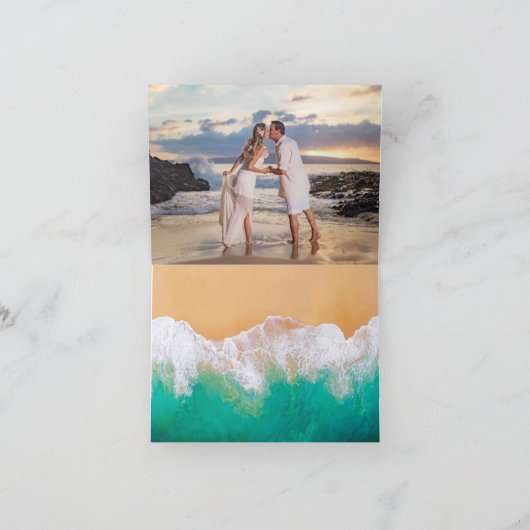 Sandy Beach Ocean Waves Weddenschap Hartelijk dank Notitiekaartje (Binnen)