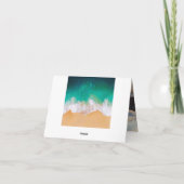 Sandy Beach Ocean Waves Weddenschap Hartelijk dank Notitiekaartje (Achterkant)