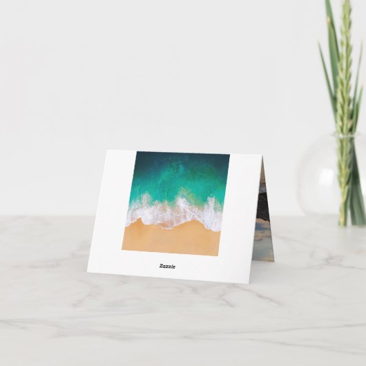 Sandy Beach Ocean Waves Weddenschap Hartelijk dank Notitiekaartje (Achterkant)