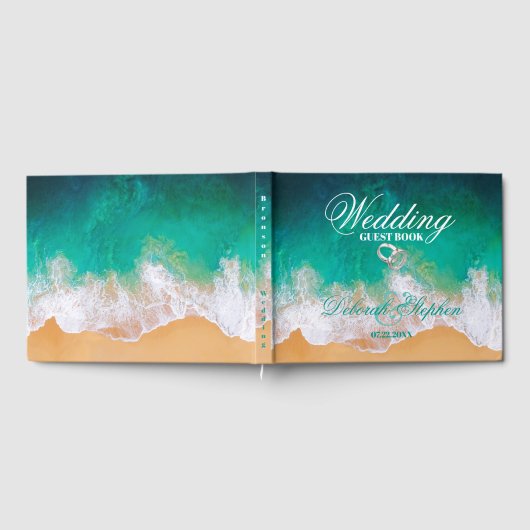 Sandy Beach Ocean Waves Wedding Gastenboek (Volledig)