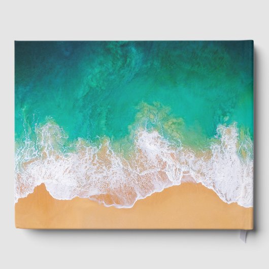 Sandy Beach Ocean Waves Wedding Gastenboek (Achterkant)