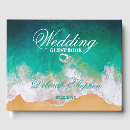 Sandy Beach Ocean Waves Wedding Gastenboek
