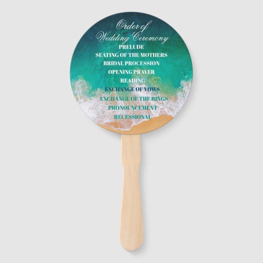 Sandy Beach Ocean Waves Wedding Handwaaier (Voorkant)