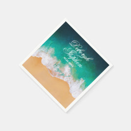 Sandy Beach Ocean Waves Wedding Servet