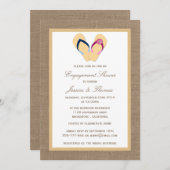 Sandy Beach op Burlap Verloving Shower spiegelen Kaart (Voorkant / Achterkant)