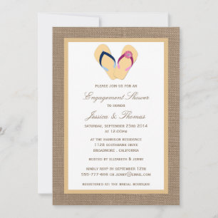 Sandy Beach op Burlap Verloving Shower spiegelen Kaart